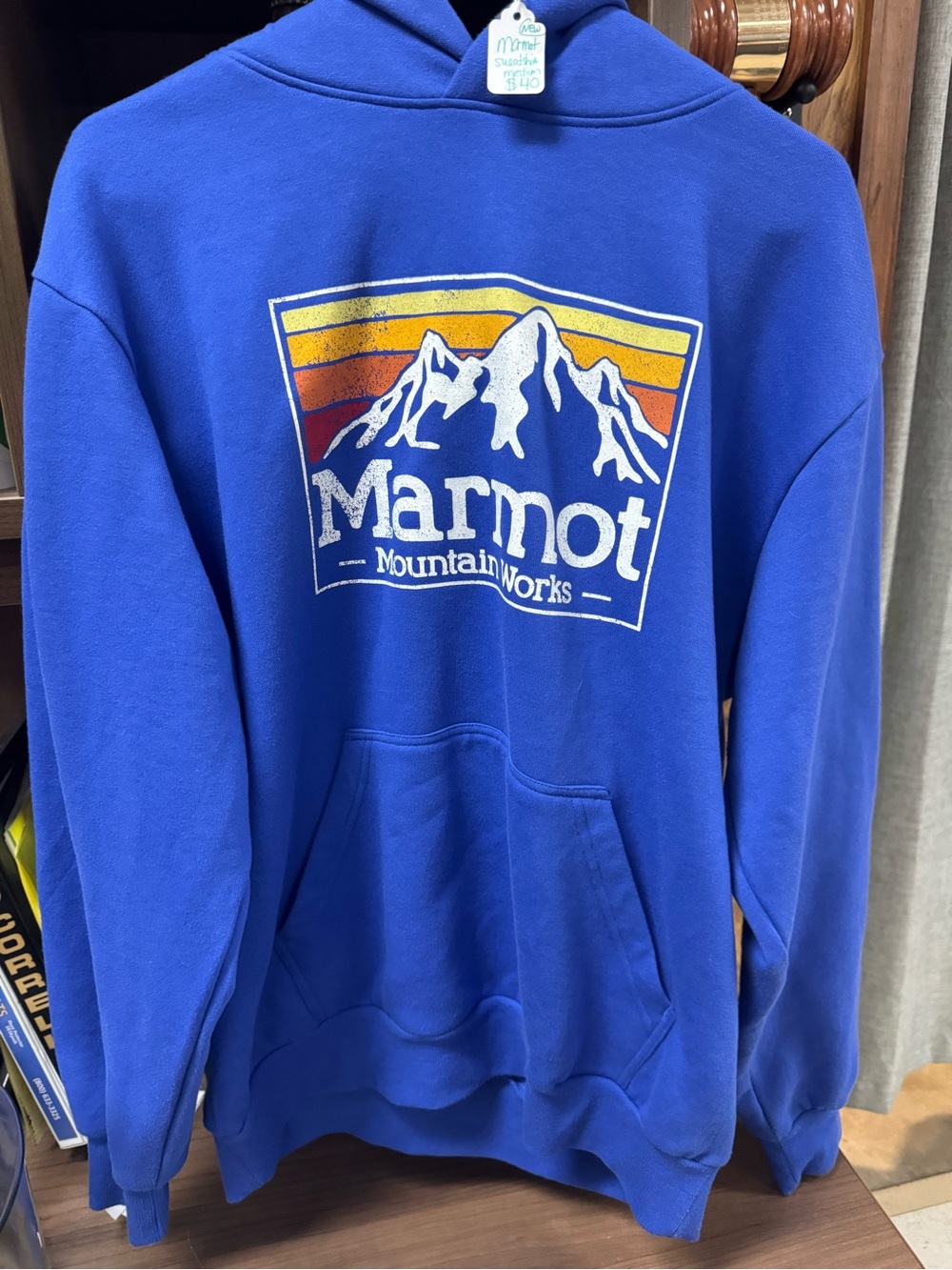 Marmot Mountain Works Blue Logo Hoodie